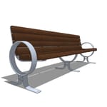 View Walden™ Bench: Circle Ends