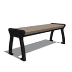 Gyms For Dogs - DL-NPS4-RPW: Natural Park Bench Backless Seat, Recycles Poly Wood Grain - 4' Length