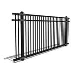 Gyms For Dogs - Doggie DVR Series Fence - Decorative Vertical Rail / Architectural Style Dog Park Fence - Black Framed Fence with Post and Hardware