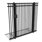 Gyms For Dogs - Doggie DVR Series Fence - Decorative Vertical Rail / Architectural Style Dog Park Fence - Entrance Gate with Self-Close Hinge and Latch