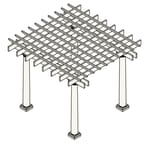 12' X 12' Up To 22' Fiberglass Pergola, Round/square Columns, Free Standing