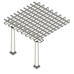 12' X 10' Up To 20' Fiberglass Pergola, Round/square Columns, Attached