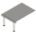 14' X 10' Up To 20' Fiberglass Pergola, Round/square Columns, Attached