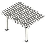 16' X 10' Up To 20' Fiberglass Pergola, Round/square Columns, Attached