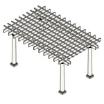 18' X 12' Up To 22' Fiberglass Pergola, Round/square Columns, Free Standing
