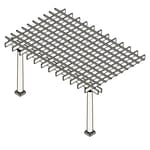 18' X 10' Up To 20' Fiberglass Pergola, Round/square Columns, Attached
