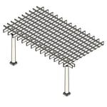 20' X 10' Up To 20' Fiberglass Pergola, Round/square Columns, Attached