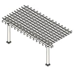 22' X 10' Up To 20' Fiberglass Pergola, Round/square Columns, Attached