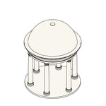 12' Circular Fiberglass Pergola/Rotunda with Dome, Round/square Columns, Free Standing