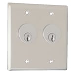 View CM-3200 & CM-3500 Series: Double Gang Key Switches - Stainless Steel Faceplate