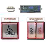 View Restroom Control System Kits: Flush Mount Combo Illuminated Push Plate System (CX-WC13AXFM)