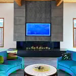 View Indoor Flare Double Corner - Modern Bay Linear Fireplaces
