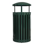 View Streetscape Collection Outdoor Trash Receptacle with Flat Top and Rain Canopy - 45 Gallon