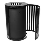 View Streetscape Collection Outdoor Trash Receptacle with Flat Top and Door - 45 Gallon