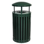 View Streetscape Collection Outdoor Trash Receptacle with Rain Canopy and Door - 45 Gallon