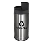 View Smiley Three-Stream Recycling Receptacle - 14 Gallon