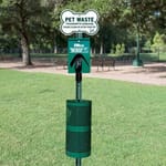 View Metal Pet Waste Station - Bone Sign (E31GRE)