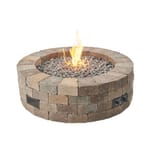 View Bronson Block Round Gas Fire Pit Kit