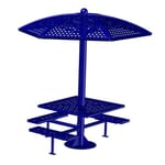 View (ST-CC-3S-SM) Single Post Shade Table, Curved Canopy, 3-Seats/Accessible, Surface Mount 