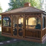 View Rectangle Wood Gazebo
