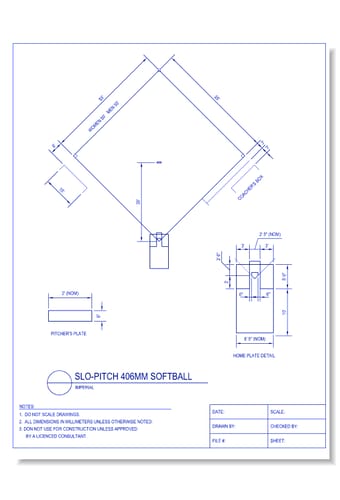 Slo-Pitch Softball Field Layout - Imperial