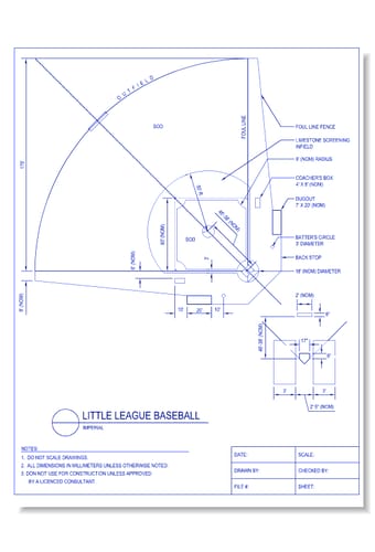 Little League Baseball Field Layout - Imperial