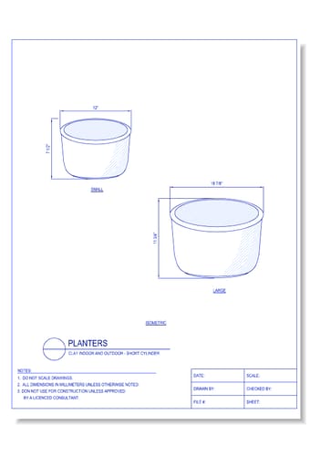 Planters - Short Cylinder Tapered