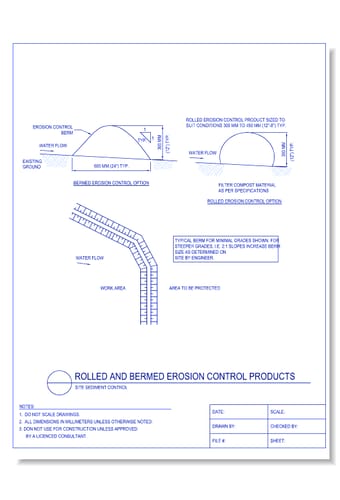 Rolled and Bermed Erosion Control Products - Site Sediment Control