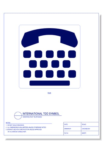 International TDD Symbol - Identifies Text Telephones