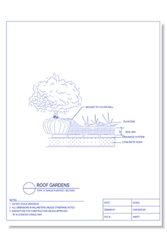 Type "A" Shrub Planting - Section