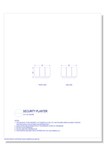Security Planter: 36" x 24" Square