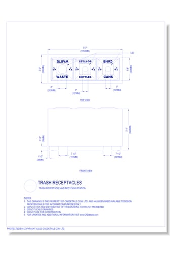 Trash Receptacles: Trash Receptacle and Recycling Station