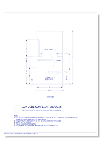 ADA Code Compliant Showers: ADA / ANSI Transfer Shower Sectional Gelcoat 2