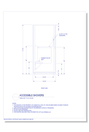 Accessible Showers: Open Top, 77 1/2" x 35 3/4"