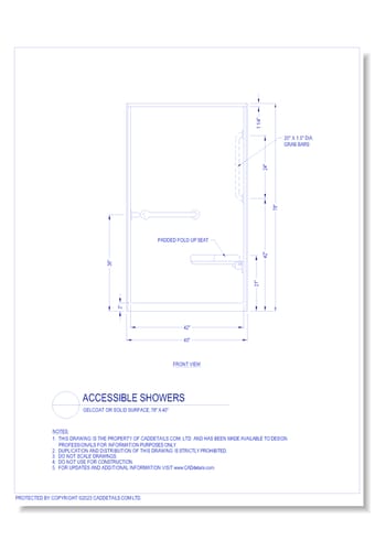 Accessible Showers: Gelcoat or Solid Surface, 78" x 45"