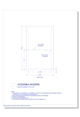 Accessible Showers: Open Top Shower, 78 1/2" x 48 3/4"