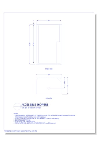 Accessible Showers: 48" Wide x 73 3/8" High