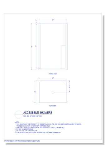 Accessible Showers: 48" Wide x 80" High