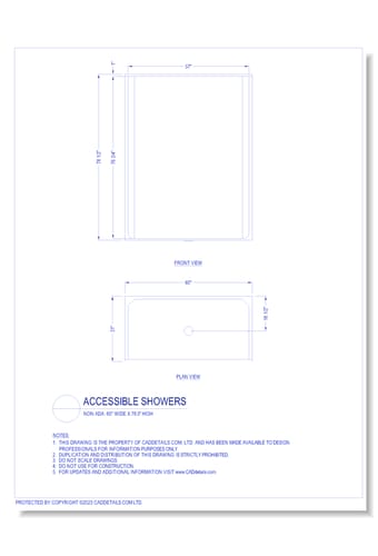 Accessible Showers: 60" Wide x 78.5" High
