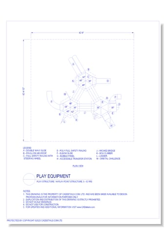 Play Structure: 14 Play Point Structure, 5 – 12 yrs