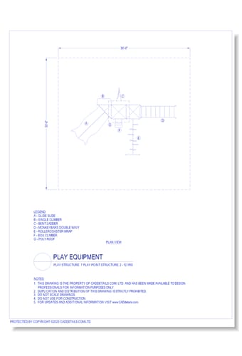 Play Structure: 7 Play Point Structure, 2 – 12 yrs