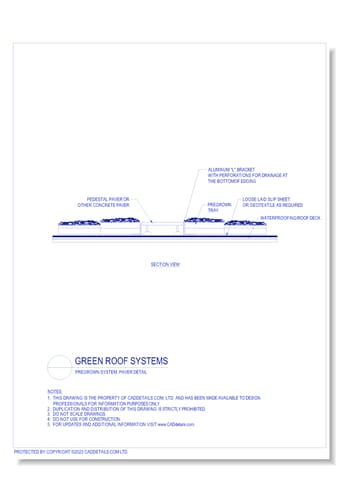 Green Roof Systems: Pregrown System, Paver Detail
