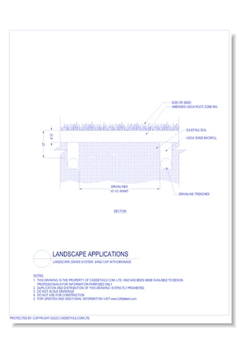 Landscape Applications: Landscape Grass System, Sand Cap with Drainage