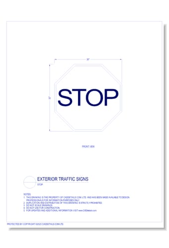 Exterior Traffic Signs: Stop