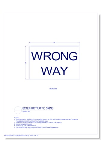 Exterior Traffic Signs: Wrong Way