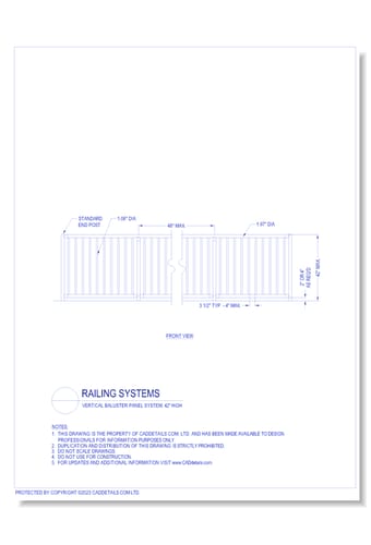 Railing Systems: Vertical Baluster Panel System, 42" High