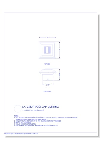 Exterior Post Cap Lighting: 4" x 4" Deck Post Cap Solar Light