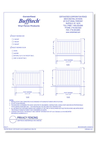 Bufftech: Chesterfield Vinyl Fencing (4, 5 & 6 Ft. Height)
