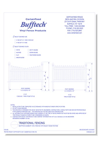 Bufftech: Danbury Vinyl Fencing With Select Cedar Texture