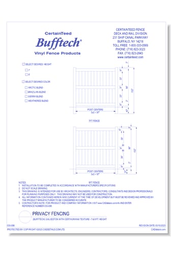 Bufftech: Galveston With CertaGrain® Texture (7 & 8 Ft. Height)